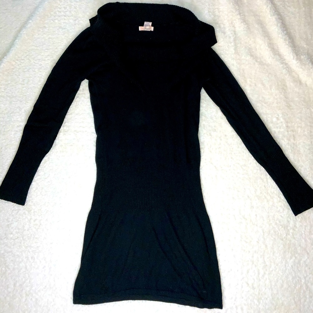 Finesse Black Sweater Dress Long Sleeve Medium